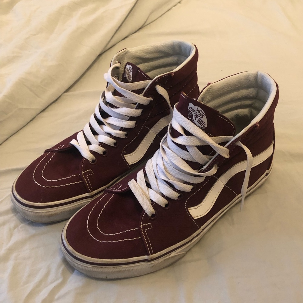Burgundy Vans Skate High Tops